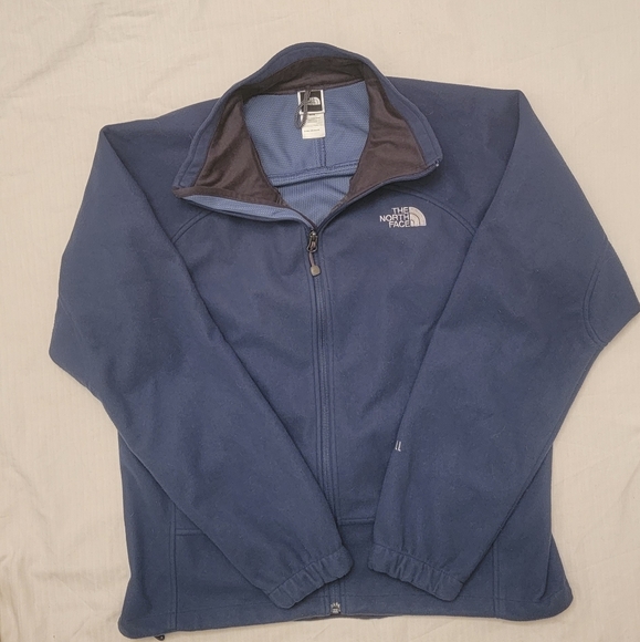 The North Face Windwall Fleece Jacket Mens Small Pockets Embroidered Logo Blue - Picture 14 of 16